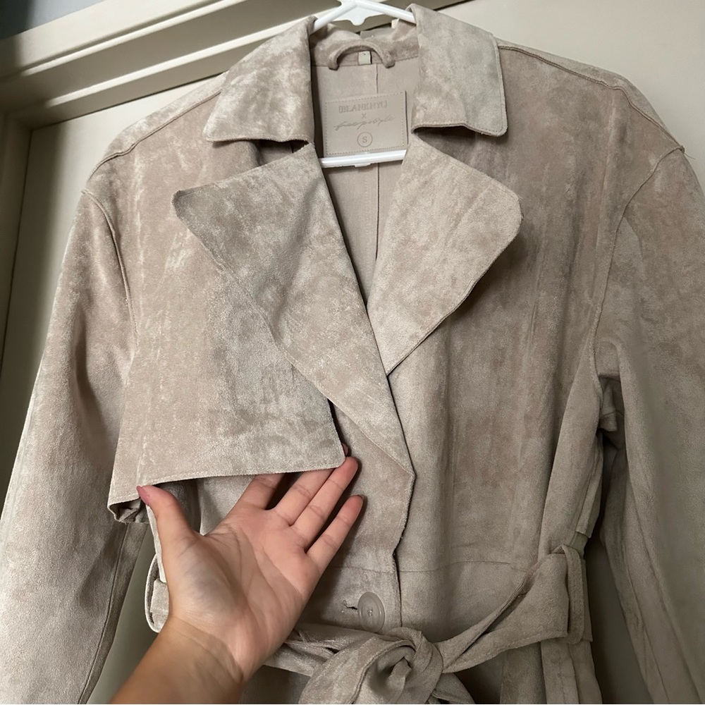 Blank NYC Free people Vegan Suede Trench Coat - Picture 16 of 16